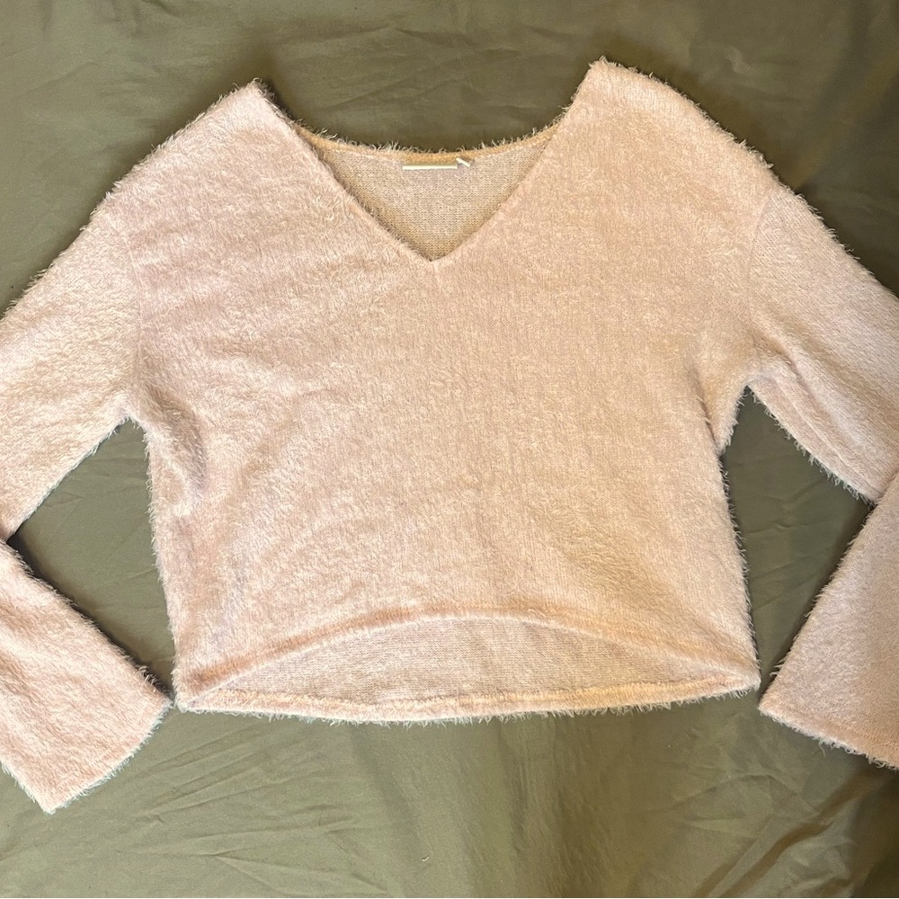 cute cropped pink sweater